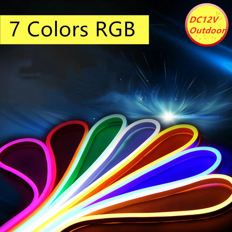 DC12V RGB Neon LED Rope Light Flex Strip Commercial Boat Bar Sign Decor Outdoor - Image 3 of 4