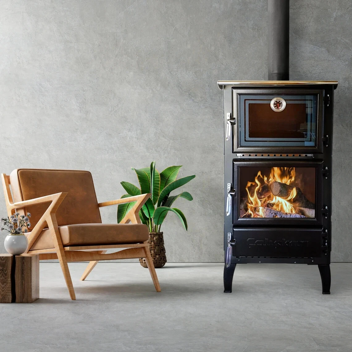 Wood Stove, Cooker Stove, Oven Stove, Cooking Heater, Iron Fireplace Stove  | eBay