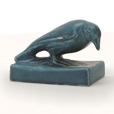 Rookwood Pottery production 1938 blue rook or crow paperweight 1623 Toohey