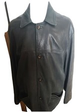 The Original Leather Line New York Vintage Black Jacket Men's 46 Genuine Coat
