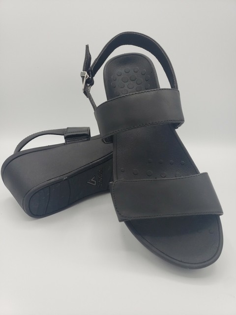 Vionic Lovell Womens Platform Wedge Sandal Black Adjust Strappy Size 8 Orthaheel for sale online 