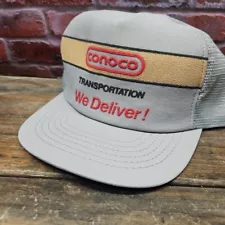 Vintage Conoco Transportation Trucker Snapback Cap Hat Made In USA