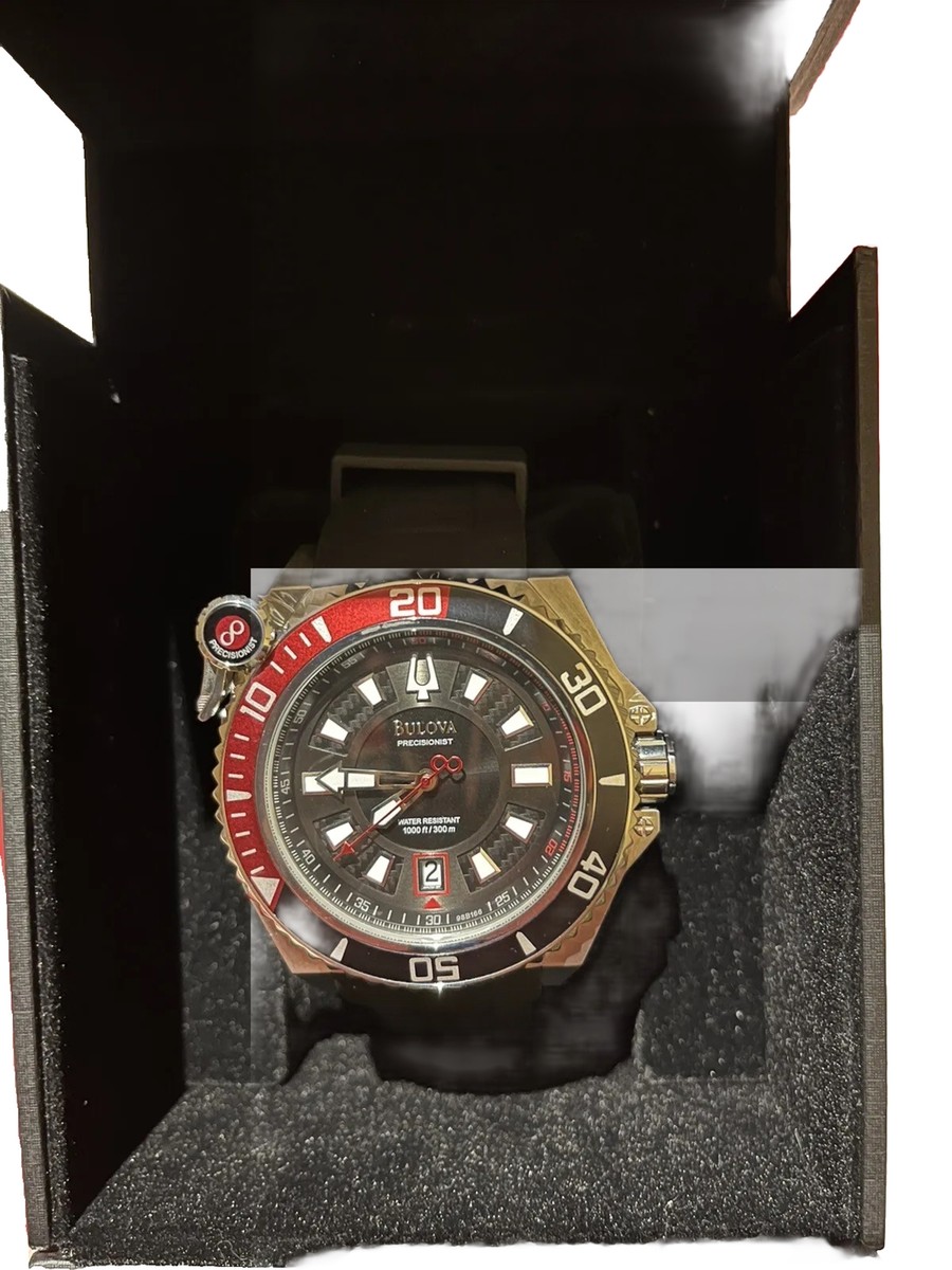 Bulova Catamount 300m Precisionist Black Quartz Men's Diver Watch