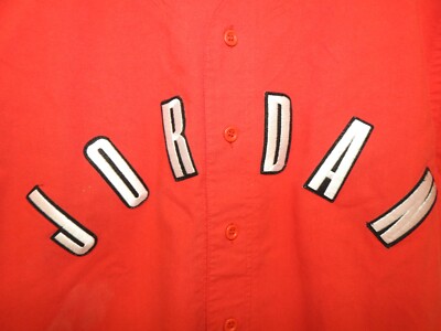 Vintage 90s Nike Air Jordan Baseball Jersey Size XLarge RED Sewn
