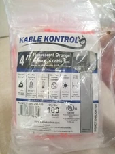 Lot of 1000 Kable Kontrol Zip Ties 18 lbs Tensile Strength Nylon 4" CT504FL-OR
