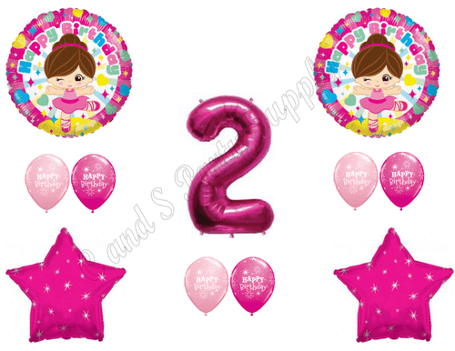 TUTU SÜSSE 2. Geburtstag Party Luftballons Deko Zubehör Zweite Ballerina Zwei