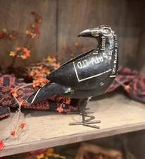 NEW Primitive CROW RECYCLED METAL REAR FACING Black Farm HALLOWEEN FALL 9.5" T