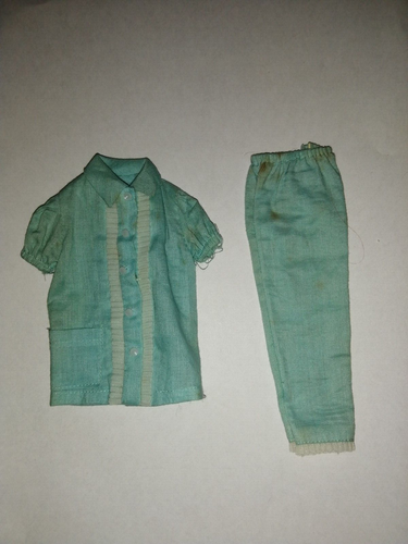 Pyjama / Tenue Vintage Pour Poupée Barbie Twist 'N Turn 1806, Mattel, Bon état