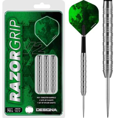22 gram DESIGNA  RAZOR GRIP V2 SEVEN LOCK 90% TUNGSTEN STEEL TIP DARTS 