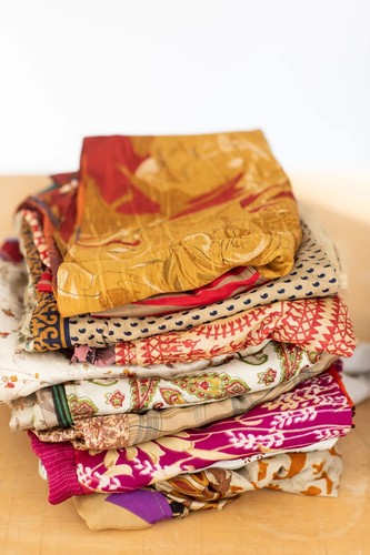 2 pièces rideau vintage soie sari bohème patchwork porte drapé fenêtre rideau - Photo 6/6