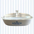 Vintage CorningWare Blue Cornflower P 10-B 10" Casserole w/Glass Lid Made in USA