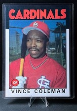 1986 VINCE COLEMAN TOPPS SUPER 5x7 Jumbo Card Set Break #8 OF 60 CARDINALS