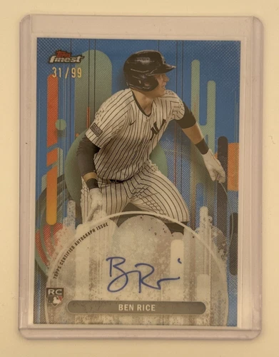 2025 Topps Finest BEN RICE Blue Refractor Auto RC /99 Yankees #FA-BR