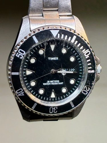 Vintage 1990’s Men's Timex Diver Watch - Sport Watch - Stainless Steel