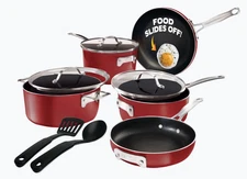 Gotham Steel 10 Pc STACKMASTER Nonstick Pots and Pans Set Ceramic Cookware Kitch