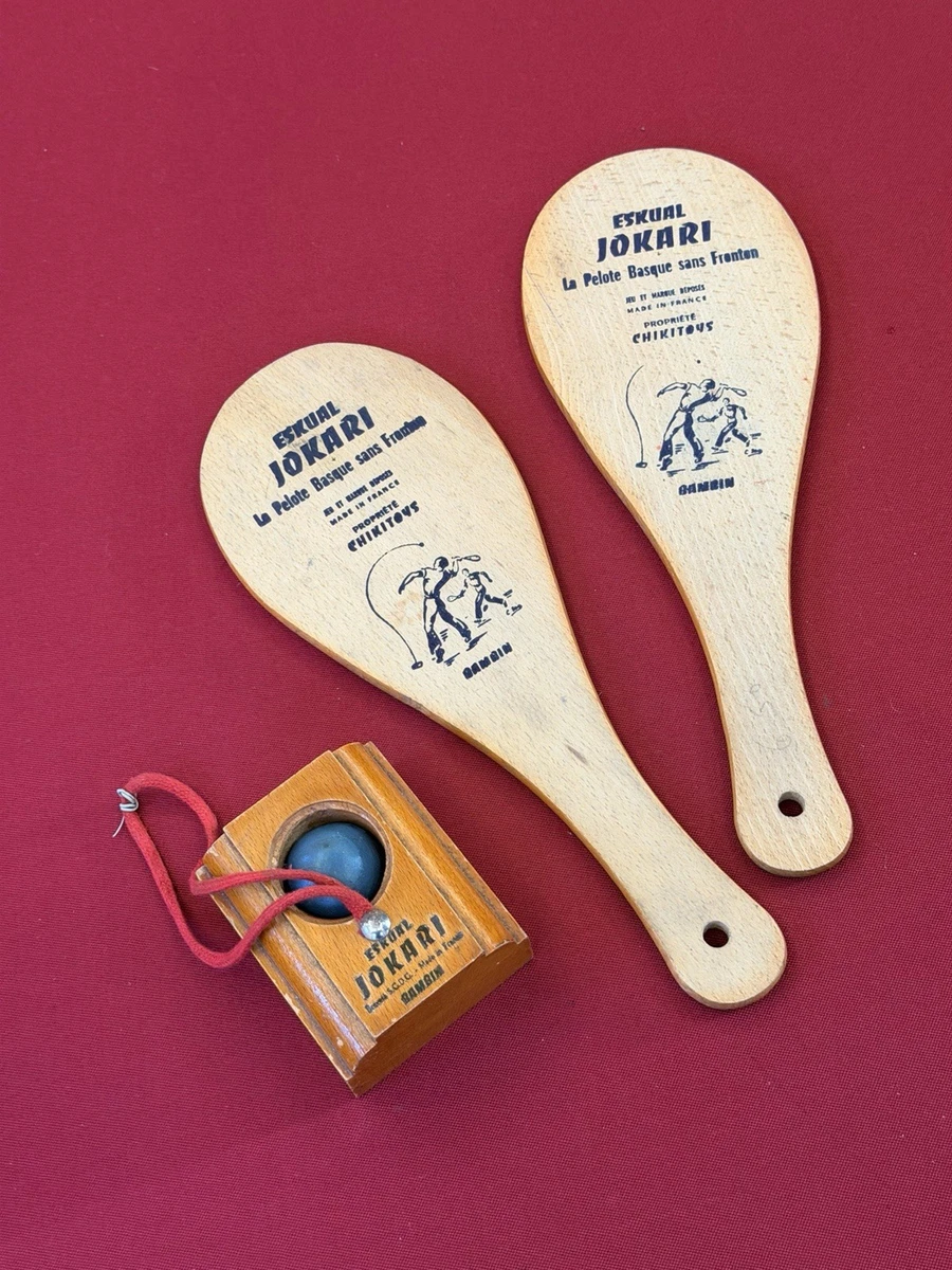 Paire De Raquettes Jokari Junior En Bois – Ancienne, Fabrication Française, Sport Vintage