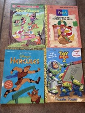 Lot 4 90s Disney Golden Coloring Activity Books Toy Story Pooh Hercules Mickey