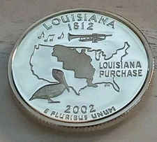 2002-S Deep Cameo PROOF 90% SILVER "Louisiana" Washington Quarter ~ Ships Free!