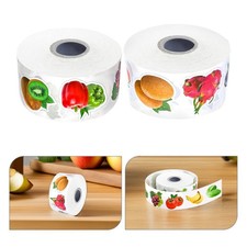 6 Rolls Planner Sticker Labels Food Stickers Cute Computer Cartoon Fruit