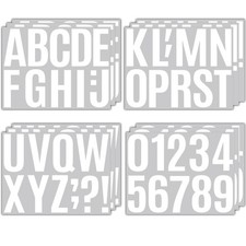 15 Sheets 4 Inch Self Adhesive Vinyl Letters and Numbers Stickers, White
