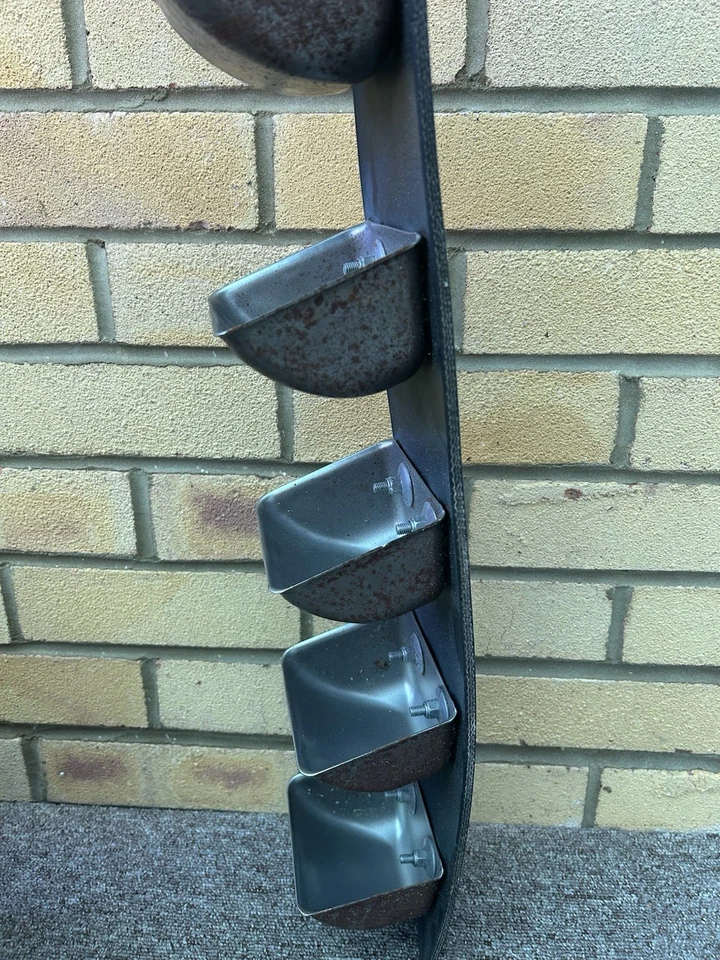 5X Vintage Grain Buckets On A Belt From An Old Malt Factory - Image 2 of 4