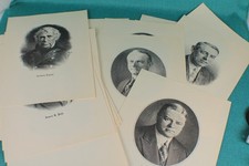 Vintage US Presidents Portrait Print Set Portfolio Lot of 36