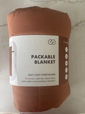 Huzi Infinity Travel Packable Blanket 57" x 38" Terracotta Camping Picnic - NEW