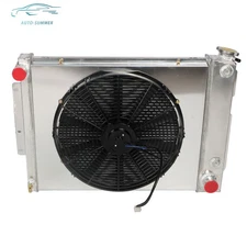 For Camaro/Firebird 67-69 V8 Mt 3-Row Aluminum Core Racing Radiator+Fan Shroud