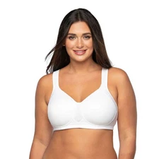 Vanity Fair Lingerie Sport Full-Figure Wireless Bra 71500 White Sz.44D