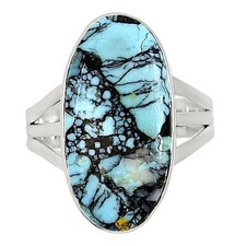 Tibetan Turquoise 925 Sterling Silver Ring Size 10  Lucky Charm