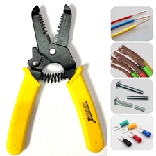 6" Copper Cable Wire Stripper Cutter Crimper Pliers Multi Tool Cushion Handle