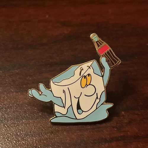 Vintage Coca-Cola Coke Cartoon Ice Cube Lapel Pin