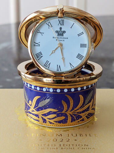 Queen Elizabeth II Platinum Jubilee Limited Edition Pillbox Clock (No. 370/1000) - Picture 1 of 12