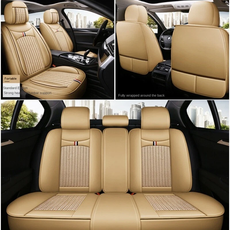 Fundas de asiento de auto delanteras y traseras completas de cuero PU de seda helada para Bentley Foto 4 de 4