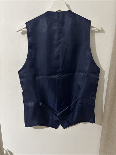 French Connection Mens Waistcoat Medium Blue Suit Vest Evening Wedding Formal - Picture 5 of 5