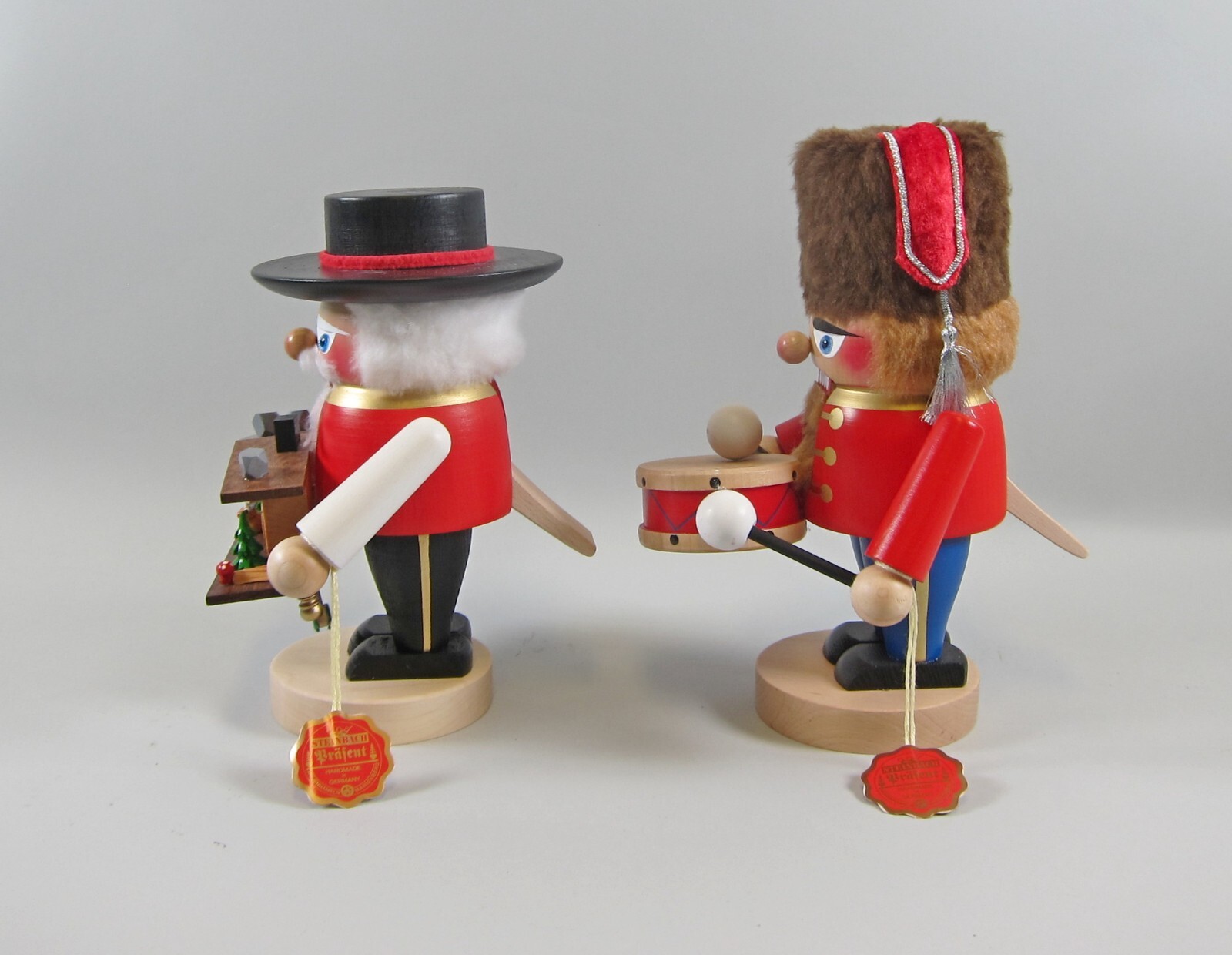 Pair of STEINBACH TROLL BLACK FORESTER & CHUBBY DRUMMER Wood