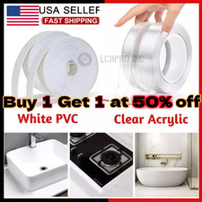 16.4FT PVC Acrylic Self Adhesive Caulk Sealing Strip Tape Kitchen Sink Toliet US