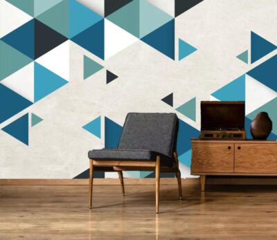 3D Triangle Map ZHUA3094 Wallpaper Wall Murals Removable Self-adhesive Amy