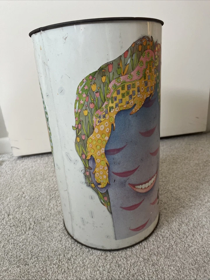 Bote de basura vintage años 60 7-UP regalar a otros Kim Whitesides arte hippie Foto 4 de 4