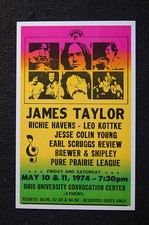 James Taylor Poster 1974 Ritchie Havens Leo Ohio Univer--