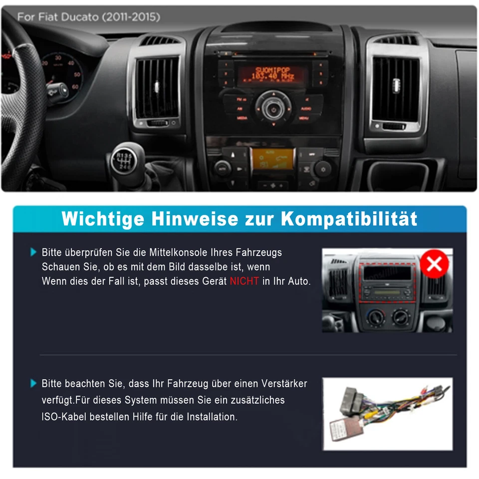 DAB+ Android 13 Autoradio Carplay Kam RDS MIK Navi Für Fiat Ducato Peugeot Boxer - Bild 3 von 4