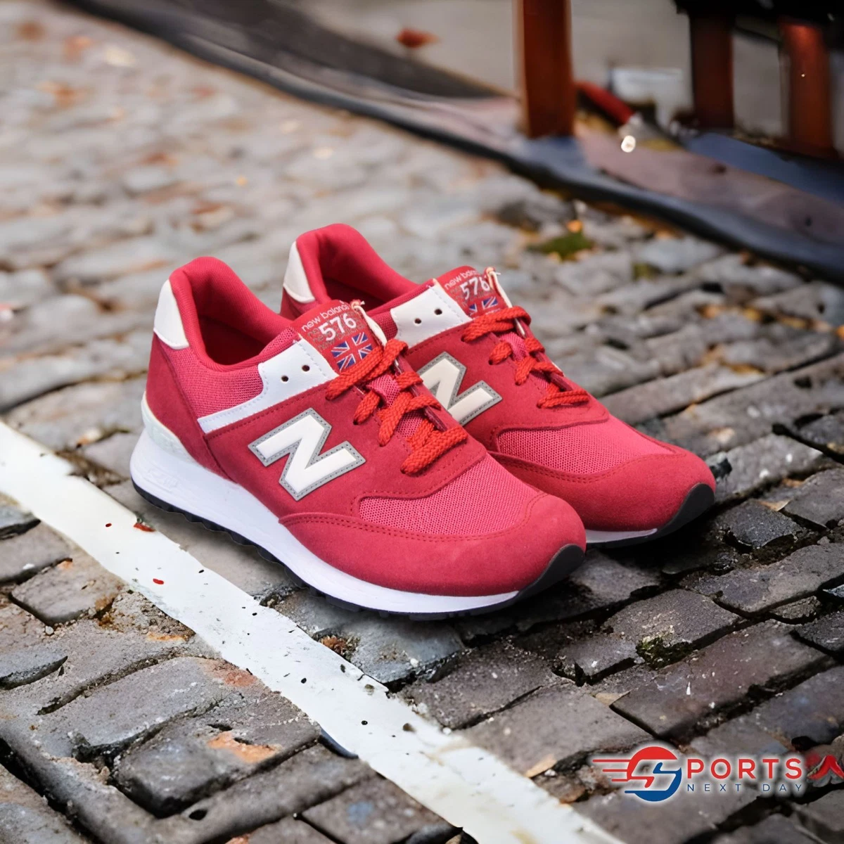 Ladies red new balance best sale trainers