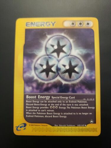 BOOST ENERGY - 145/147 - Aquapolis - Energie - Carte Pokémon - Excellent  - Photo 1 sur 2