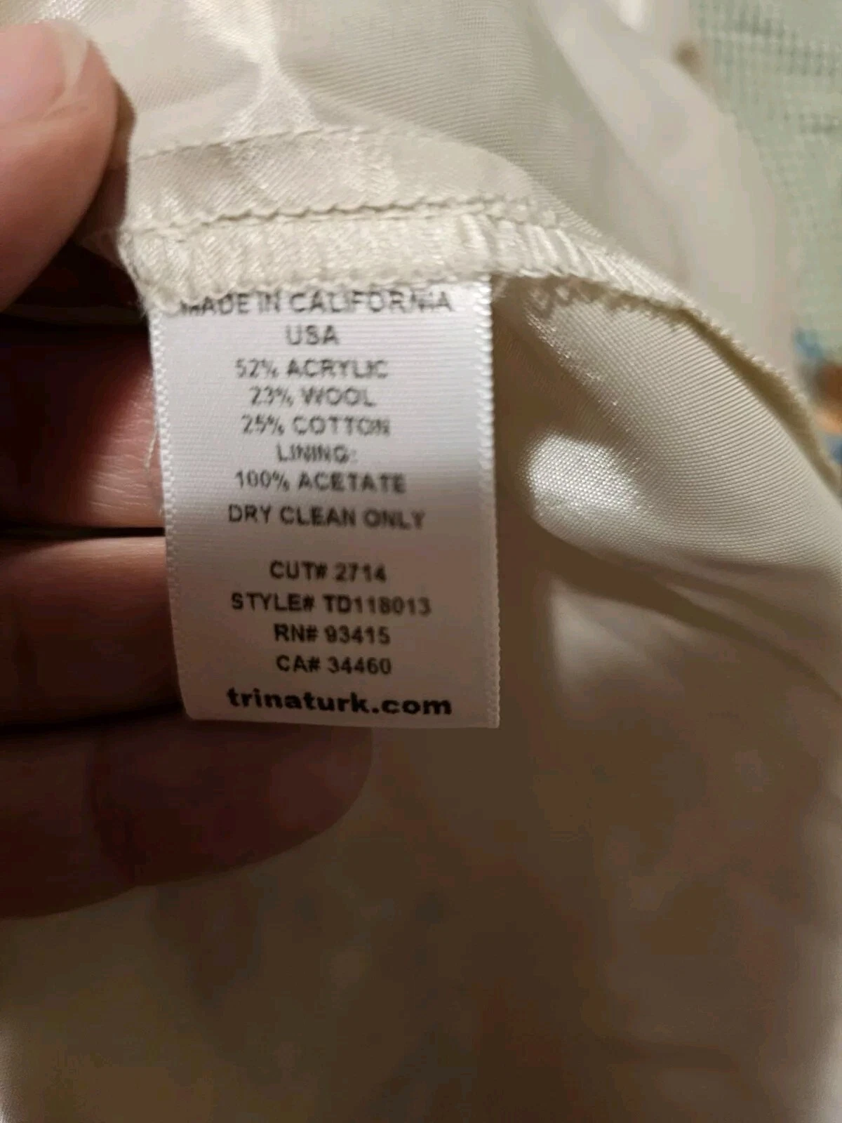 OFF WHITE Abito bianco crema Trina Turk taglia 0