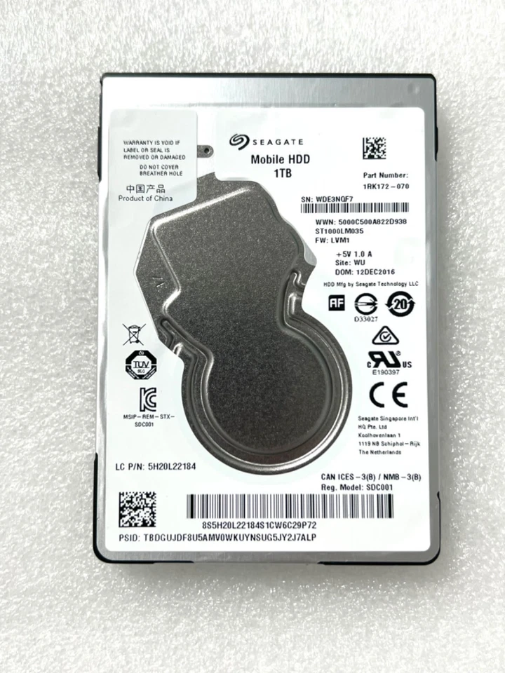 Seagate ST1000LM035 1TB 5400RPM 2.5" SATA 128MB 6.0GB/S Notebook Hard Drive 7mm - Image 2 of 3