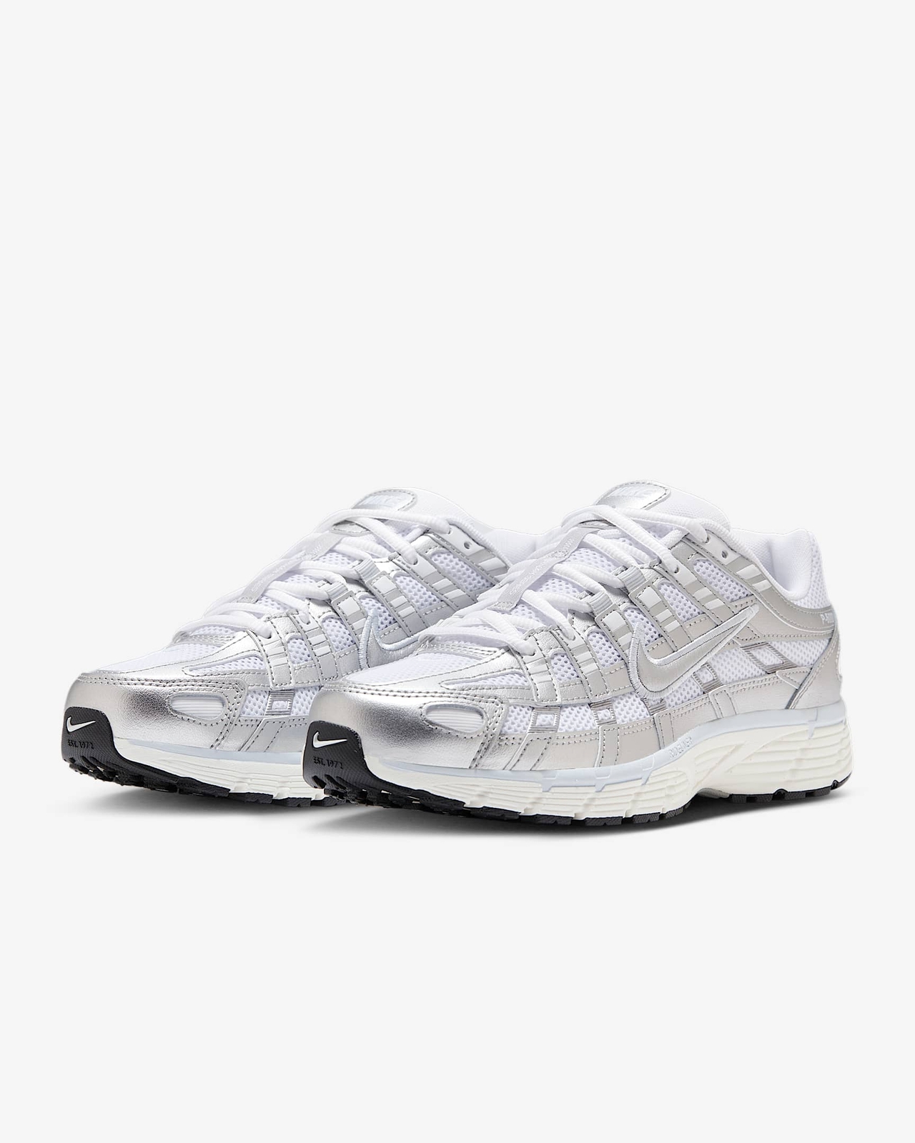 Nike P-6000 Women's Sneakers White Blue Tint Sail Metallic Silver