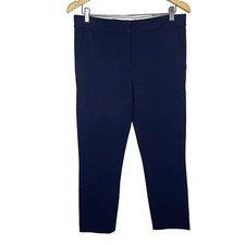 Diane Von Furstenberg Genesis Cropped Stretch Pants Navy Career Casual Women's 8