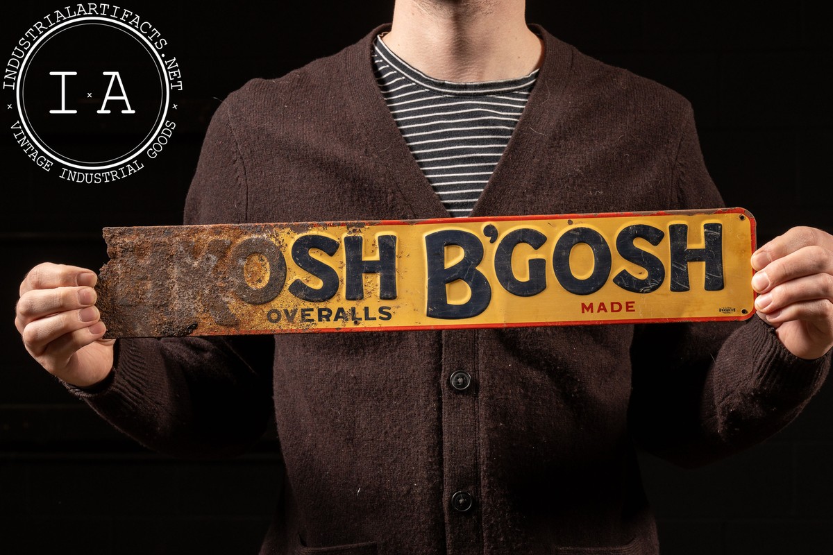 Antique Embossed Tin Oshkosh Advertising Sign | eBay