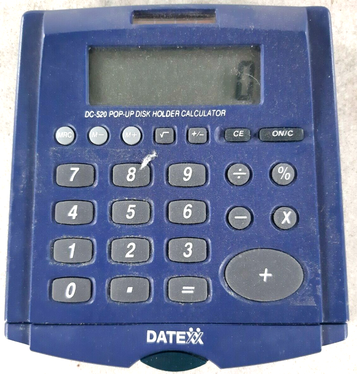 Daytexx Math Calculator DC-520 Pop Up Disk Holder One Button Cell LR1130