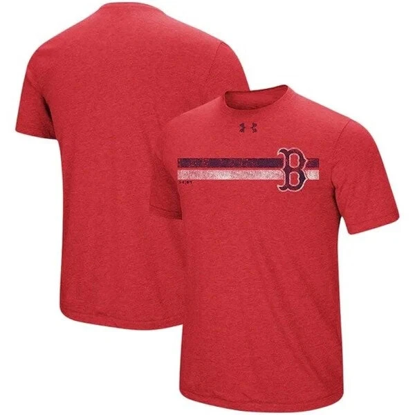Boston Red Sox Stripe Logo Under Armour T shirt New Size 5XL Fanatics FREE Ship